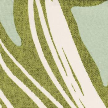 Preview: Viskose Silhouette Blüten und Blätter auf Grün